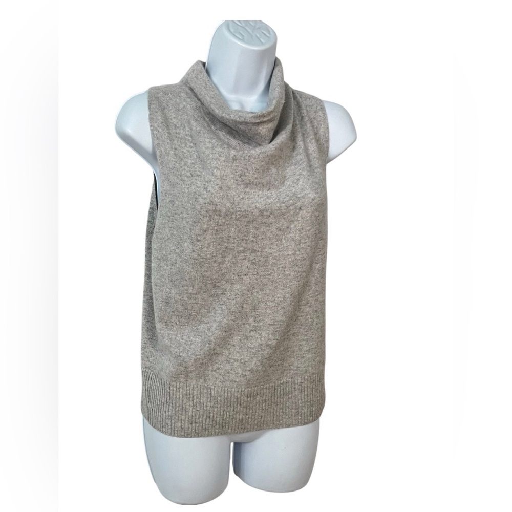 Rachel Zoe Small 100% Cashmere sleeveless sweater Cowl neck Pullover XL
